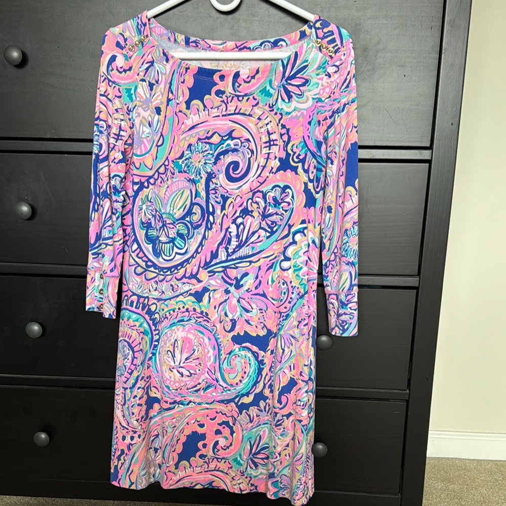 Lilly Pulitzer Pink and Blue Sheath Mini Dress